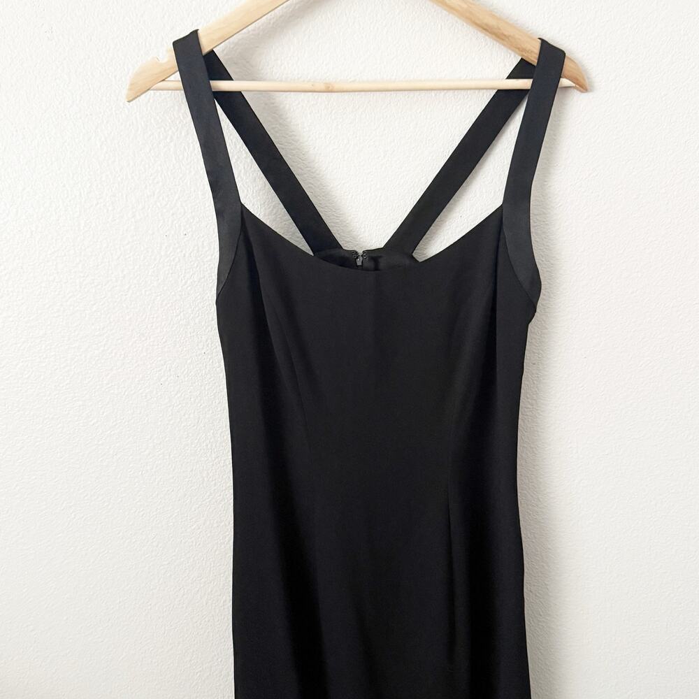CYNTHIA ROWLEY | Black Maxi Formal Dress Satin Edge Sleeveless Long | Size 10